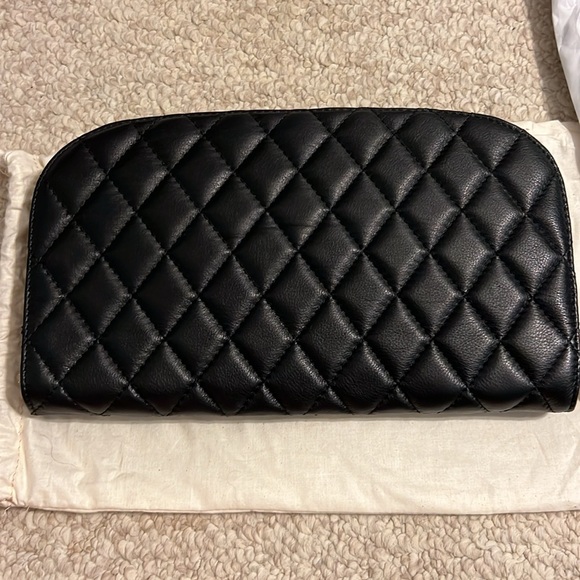 HOBO Cole Quilted Leather Clutch Bag, Classic Chic Party Bag, Black, NWT
